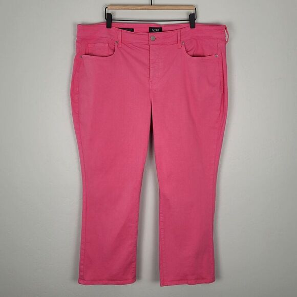 NYDJ Marilyn Straight Ankle Jeans Stretch Pink Peony Size 18W - Picture 3 of 15